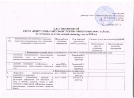 План мероприятий по улучшению качества оказания услуг в 2018 году: